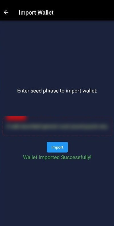 Gyber Wallet — импорт кошелька